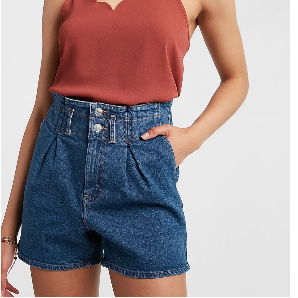 Super High Waisted Paperbag Jean Shorts size 0